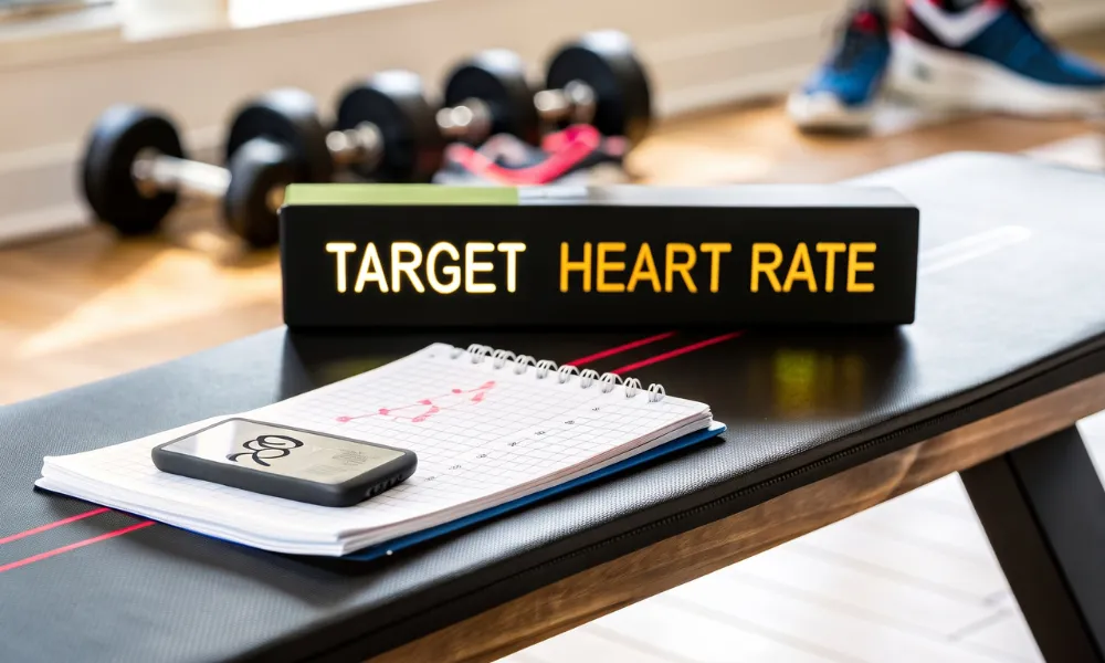 How to calculate your target heart rate using a fitness tracker, workout log, and gym equipment